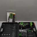 Ginour 21V Brushless Cordless Hammer Drill 442 in.lbs 18000BPM 3/8" Keyless Chuck Impact Drill with 2 Batteries and Charger 23+3 Clutch, 47PCS Accessories for Metal, Wood, Brick Wall