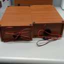 Vintage Record Player with External Speakers Belt-Drive Turntable for Vinyl Records Dual Stereo Speakers LP Players Support 3 Speed 3 Size Wireless Playback AUX Headphone Input Auto Stop Wood Red