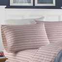 Nautica - Twin XL Size Sheet Set, Crisp & Tailored Cooling Sheets with a Smooth Cotton Percale Lightweight Feel - Bed Sheets with Matching Pillowcase & Fitted Sheet (Coleridge Stripe Red)