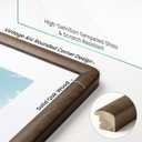 Acovy 5x7 Picture Frame, Solid Walnut Wood Picture Frame with Mat for 4x6 Photos, Rounded Corner 5x7 Wood Frame with Tempered Glass, 5 x 7 Photo Frames for Wall Hanging or Tabletop Display
