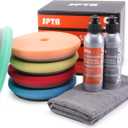 SPTA HD Buffing Polishing Pads, 6 Inch Orbital Buffer Pads Hook and Loop Buffing Pads, Foam Polish Pad 5 Grits from Coarse to Fine for 6 Inch DA Rotary Polisher Compounding, Polishing and Waxing