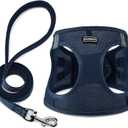 Dog Harness with Leash Set, No Pull Adjustable Reflective Step-in Puppy Pet Vest Harnesses for Small Medium Large Dogs and Cats,Navy Blue Small