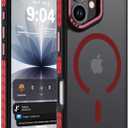 DEERLAMN Strong Magnetic Case for iPhone 17 6.3-Inch,[Compatible with Magsafe][Military Grade Drop Protection] Translucent Matte Shockproof Protective Phone Cover-Frosted Red