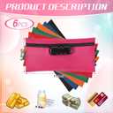 LEIFIDE 6 Pcs Money Bag with Lock and Zipper 11 x 5.5 Inches Lockable Storage Bag Cash Accessories Pouch for Storing Coins Checks Documents(Colorful)