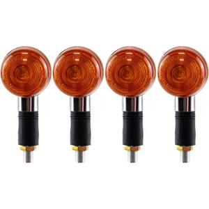 Motorcycle Amber Replacement Turn Signal Indicator Lights for Honda Harley Kawasaki Suzuki Bullet Cruiser Bobber Chopper Command Light Accessories (Amber-4pcs), XLW-0122