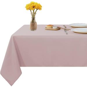 Fitable Rectangle Tablecloth Stain and Wrinkle Resistant Washable Polyester Table Cloth for Buffet Parties and Camping (60x102 inch, Blush)