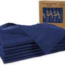 100% Linen Dinner Napkins - Set of 6 Prewashed Cloth Napkins 18x18 Inch - Soft Durable Reusable - Perfect for Dinner Parties Weddings Christmas Everyday Use - Elegant Napkins Navy Blue