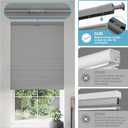 Boolegon No Drill No Tools Cellular Shades Top Down Bottom Up Honeycomb Blinds Blackout Cordless Window Blinds Easy to Install Cellular Shade for Windows,Blackout-Light Gray,41.5" W x 64" H
