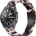 Wongeto Band for Samsung Galaxy Watch 3 Band 41mm,20mm Resin Replacement Wristband with Metal Buckle for Samsung Galaxy Active 2 Watch Band 40mm 44mm for Women Men (Flower Grey for 41mm)