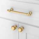 10 Pack Champagne Bronze Cabinet Knobs 1-1/10 Inch(28mm) Single Hole Cabinet Pulls Round Kitchen Cabinet Knobs Drawer Knobs
