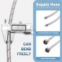 BWE 40-Inch Long Faucet Connector Braided Stainless Steel Supply Hose 3/8-Inch Female Compression Thread x M10 Male Connector, x 2 Pcs (1 Pair)