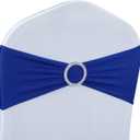 Babenest Spandex Chair Sashes Bows 50PCS Premium Stretch Chair Cover Band with Buckle Slider Universal Elastic Chair Ties for Wedding Party Ceremony Reception Banquet Decoration (Royal Bule)