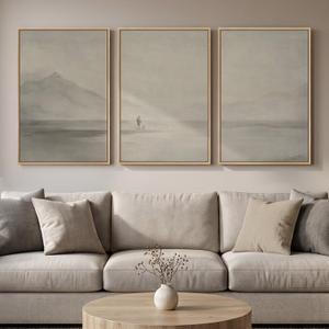 Framed Neutral Christian Jesus Canvas Wall Art for Living Room, 3 Piece, 20"W x 30" H x 3Pcs