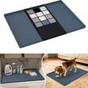 URMONA Waterproof Silicone Under Sink Mat 25'' x 19'' Shelf Liner for Kitchen and Bathroom, Cabinet and Counter Protector, Storage and Organizers, Litter Mat, Pet Cat Puppy Essentials(Dark Grey)