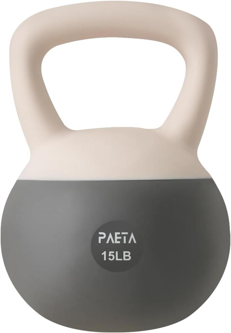 PAETA Soft Kettlebell for Home Fitness Anti-Slip Grip & Wide Handle Design,Soft Kettlebell Set, Gentle Floor-Friendly Impact 15lbs, for Home Functional Training