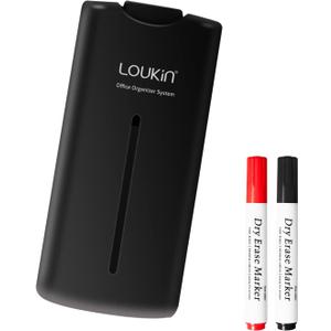 loukin All-in-One Magnetic Dry Erase Eraser, Patent Whiteboard Eraser with Whiteboard Cleaner, Ideal for Classroom, Home and Office Use, 2 Markers Included