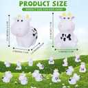 48 Pcs Rubber Cow Bulk Baby Bath Toy Squeak Floating Animal Rubber Animals Swimming Bathtub Toy Figures Decorations for Birthday Cake Wedding Decor Party Favor Supplies