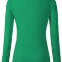 Women's Long Sleeve Slim Fit Turtleneck Basic Layering T-Shirt (X-Large, Green)