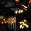 Funtery 48 Pcs Flameless LED Taper Candles Battery Operated Candles Bulk Realistic LED Candlesticks Flickering for Wedding Church Graduation Party Home Decor(Black,Classic Style)