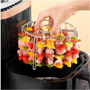 New Air Fryer Grill Eco-Friendly Non-Stick BBQ Rack  304 Stainless Steel Grill Rack, Air Fryer Skewer Rack, for Grilling Home Kitchen,48skewers