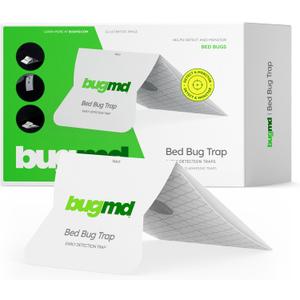 BugMD Bed Bug Trap (1 Pack, 12 Traps) - Interceptors, Bed Bug Prevention, Sticky Glue Traps, Insect Trap Indoor BugMD Bed Bug Trap (1 Pack, 12 Traps) - Interceptors, Bed Bug Prevention, Sticky Glue Traps, Insect Trap Indoor