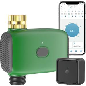 WiFi Sprinkler Timer, Programmable Water Timer for Garden Hose, Outdoor Smart Sprinkler Controller for Lawn Automatic Irrigation System, with WiFi Hub, APP Control, Compatible with Alexa/Google