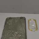 Uxcell Plastic Serving Tray with Golden Handle, 12 x 8.6 Modern Rectangular Decorative Tray Acrylic Reusable Tea Platter for Countertop Bathroom Kitchen Home Restaurant, Clear Green