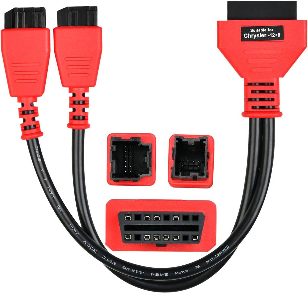OBD2 12+8 Adapter for Chrysler, 12 8 OBD II Security Gateway Bypass Cable, OBD2 12&8 Connector for FCA SGW Car SGM, Work for All OBD 2 Scanner, for Dodge, for Jeep, for Ram, for Fiat Year 2018+