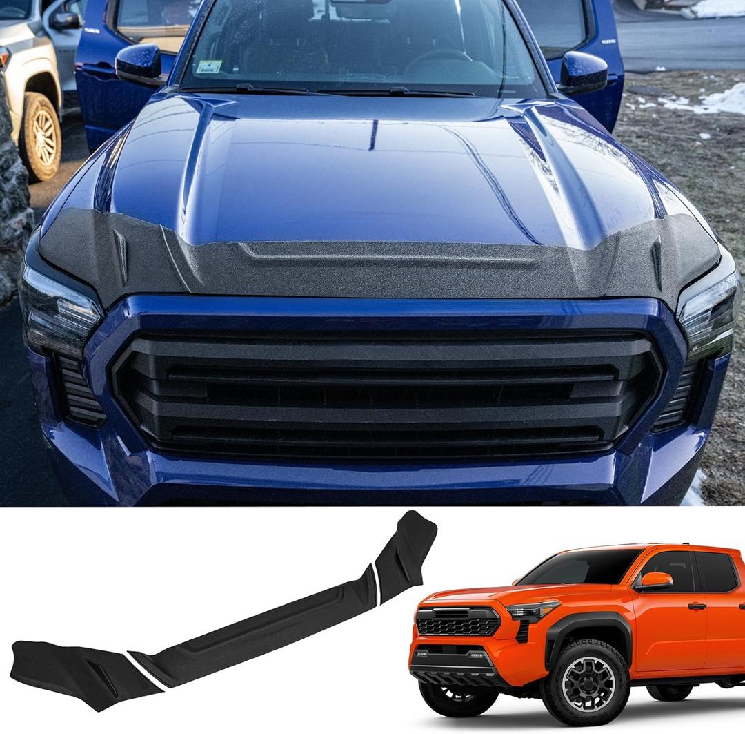 Hood Protector Compatible with 2024 2025 Toyota Tacoma 2025 Toyota 4Runner 3PCS ABS Segmented Hood Shield Hood Deflector Hood Guard for Tacoma Accessories