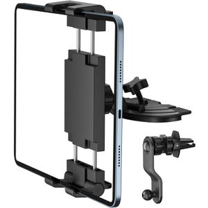 PLDHPRO iPad Holder for Car CD Slot, Adjustable Tablet Mount Air Vent Stand Compatible with 5.1'' -15.6'' Phone, iPad mini/Air/Pro, Galaxy Tab, Z Fold, Vehicle GPS Navigation Accessories