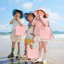 Small Rubber Tote Bag Waterproof Beach Bag with Strap Cute Beach Crossbody Tote For For Little Girls & Women (Pink)
