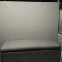 Amazon Basics Upholstered Rectangular Storage Ottoman and Entryway Bench, Polyester, Light Gray, 35.5"W x 16.5"D x 17"H