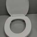 Centoco 3 inch Raised Toilet Seat for Seniors, Round, Closed Front With Cover, Plastic, Made in the USA, 3L440STS-001, White