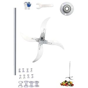 Household Farming Grass Shredder Knife Blades,Adjustable Diameter Vegetable Shredder Set with 12 Mounting Holes,Easy to Use Grass Cutter Vegetables Fruits Chopper