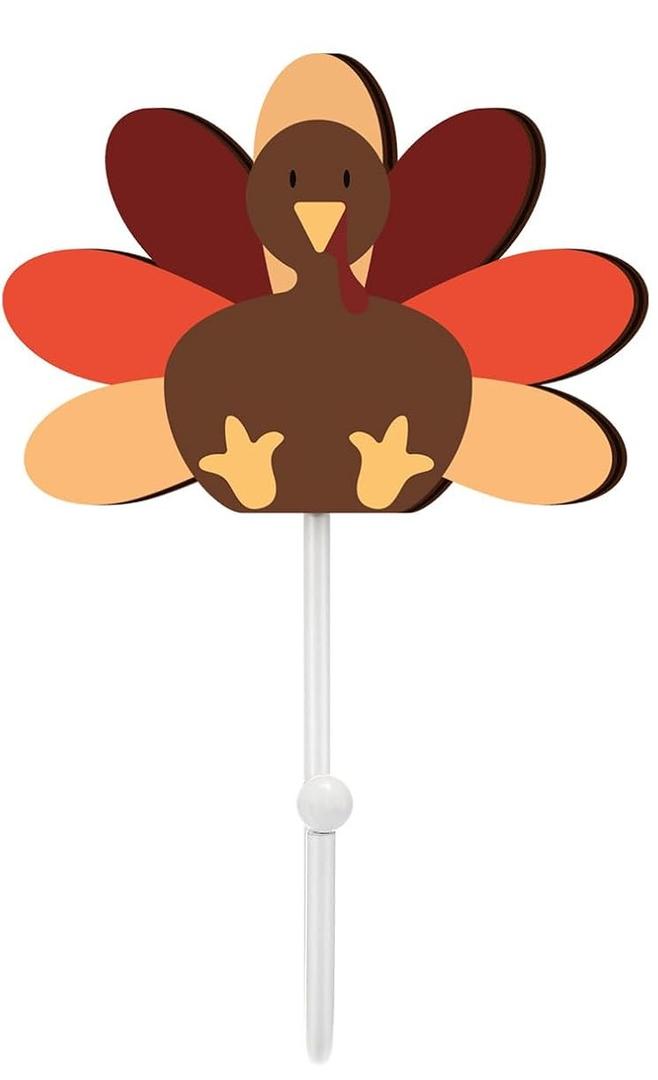 Weysat 3 Pcs Thanksgiving Wall Hooks Turkey Hand Towel Hook Thanksgiving Bathroom Decor Rustic Decorative Wall Mounted Key Holder for Fall Autumn Living Room Bathroom