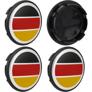 4PCS Compatible with VW Wheel Center Caps,65mm 3B7 601 171 / 6U7 601 171 Ferman Flag Car Wheel Hub Caps ABS Rim Center Hub Cover 4PCS SSDZ