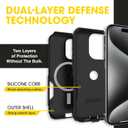 OtterBox iPhone 15 Pro - Commuter MagSafe Case - Slim & Tough - Pocket-Friendly - Dual Layer Drop Protection - Port Covers Non-Retail Packaging - Black