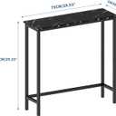 HollyHOME Narrow Sofa & Console Table, 29.5" Slim Entryway Table, Sofa Stand, Hallway Shelf, Bedroom, Living Room, Foyer, Black Marble