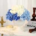 SIITUMEIZI Blue Hydrangea Artificial Flower Faux Hydrangea Flowers 21 Inch Real Touch Latex Fake Hydrangeas for Wedding Bouquets Centerpieces 3Pc