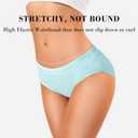 OLIKEME Womens Underwear Cotton Hipster Panties Low Rise No Show Briefs Soft Stretch Breathable Ladies Panties 6 Pack (M)