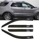 4pcs Wind Deflector for Ford Explorer 11-19 Outside Mount Tape-On 94293 | Out-Channel Adhesive Guards Car Wash Safe Acrylic Reduce Glare & Wind Fade Resistant Dark Smoke Rain Guard Shades Visors
