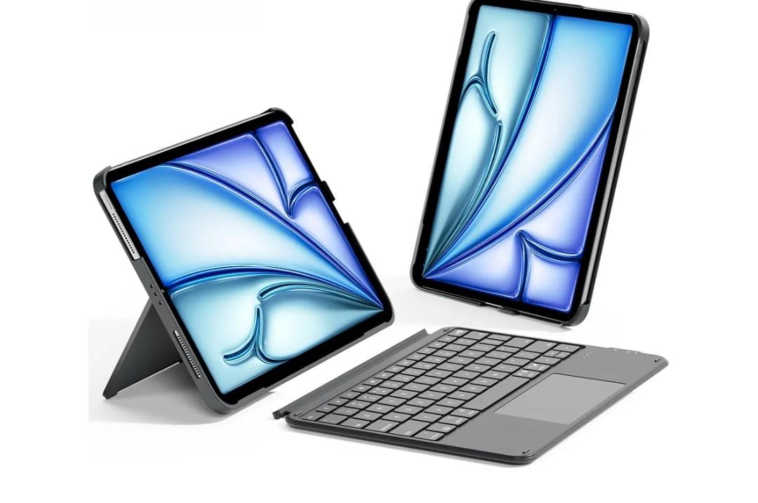 Inateck for iPad 11th/10th Gen Case with Keyboard,for iPad 10th(10.9")/11th Gen(2025 A16),Air 11" M3/M2,Air 6/5/4th,Pro 11 4/3/2/1th,Ultralight Detachable Keyboard with Touchpad, AceTouch Gray