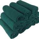 Arkwright Bleach Resistant Salon Towels 12 Pack - 100% Cotton Hair Towels, Soft, Absorbent, Quick Dry Spa & Barber Towels for Hair Stylist, Nail Salon & Esthetician, 16 x 28, Green