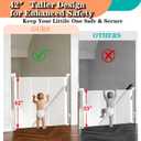 55" Wide Retractable Baby Gate for Stairs, 42" Extra Tall Retractable Dog Pet Gate with Support Rods, Mesh Screen Child Safety Gate for Doorways Hallways Deck Porch, Outdoor Indoor Use