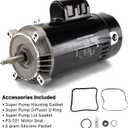 UST1152 Swimming Pool Pump Motor Kit 1.5HP, 115/230V Round Flange Pool Pump Motor Replacement for Hayward/Super Pump/Super II/Northstar and Jacuzzi Magnum Pumps