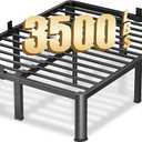 VIPSHOW 14 Inch Full Heavy Duty 3500 lbs Bed Frame with Round-Corner Legs & Anti-Squeak Design – Quick Assembly Metal Platform, No Box Spring Needed
