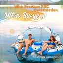 2026 New & Upgraded Sunlite Sports Heavy Duty River Tube Inflatable, Premium Water Float to Lounge Above Lake and River, Outdoor Water Raft Sport Fun, Recreational Use (Cool Blue 2-Person with Canopy)