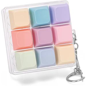 FunisFun Keyboard Fidget Toy Handheld Clicky Fidget Keyboard with Keychain Detachable Mechanical Clicker Adult Stress Relief Gifts for Leisure Moments (Style A)