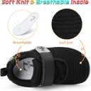 L-RUN Toddler Sneakers Boys Girls Lightweight Shoes Knit Kids Walking Shoes for Indoor Outdoor (Black)