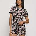 Real Essentials Women’s Short Sleeve Pajama Short Set - Comfy Lightweight Soft Lounge Sleepwear, Size: 2XL